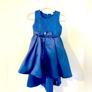Navy Blue High-Low Asymmetrical Dress